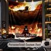 Personalized Wall Tapestry,Attack on Titan Custom Printed Name, Fabric Wall Art For Indoor Room Backdrop