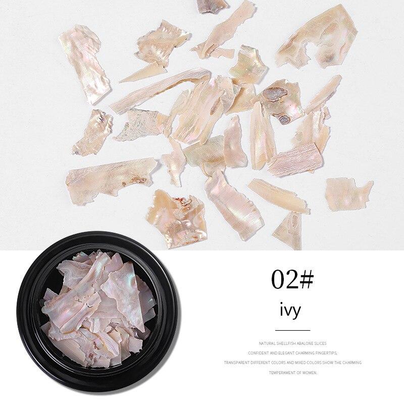 3 scatole Decorazioni per unghie 3D Abalone lucido Perla Conchiglia Fetta Fiocco Pietre per nail art Pendenti e punte Consigli Accessori per manicure Colore naturale