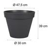 EDA Round Flower Pot TOSCANE - 43 L - Ø 47.5 X H.40 Cm - Anthracite Grey - Indoor/Outdoor