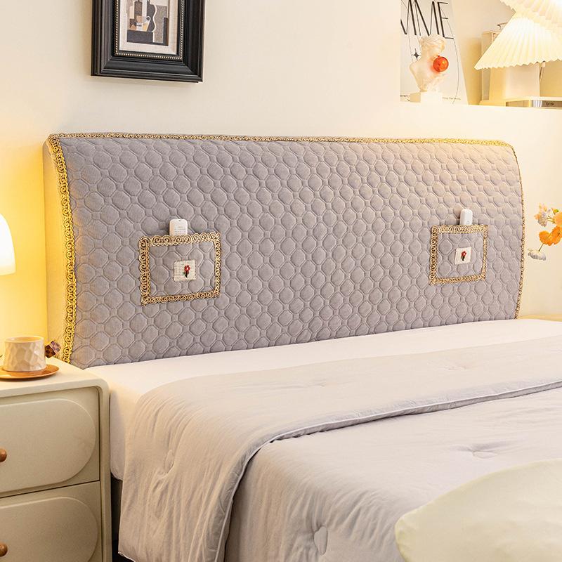 New Style Thickened Quilted Headboard Cover Soft Comfortable Elastic Skin-Friendly Little Red Flower Chenilleheadboaed Cover