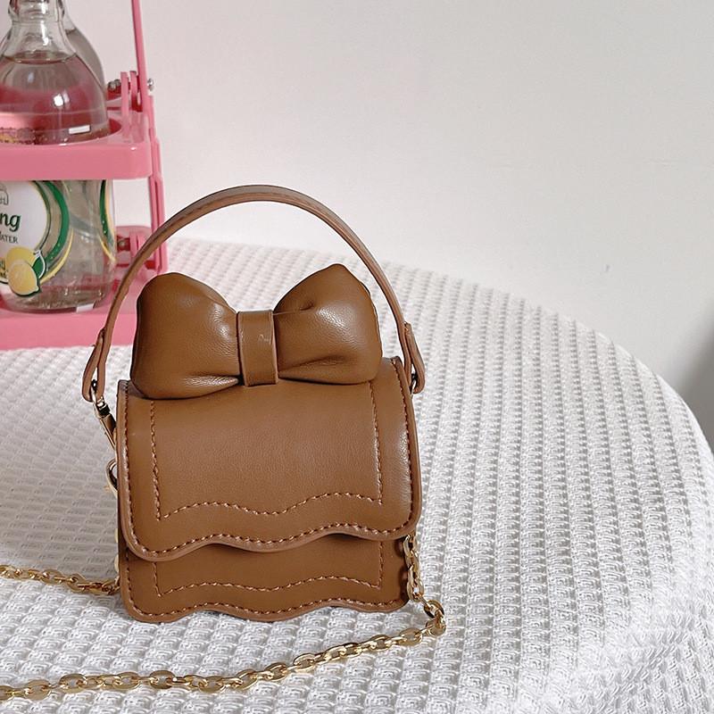 Adorable Mini Pu Shoulder Bag For Kids With Bow Design Perfect For Fashionable Girls