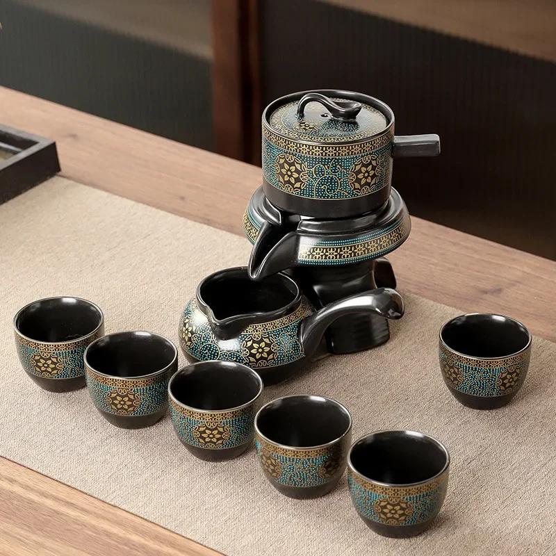 Juego de té Kungfu automático Hogar Simple Tetera Taza Cerámica