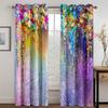 Flower Coloful Elegant Billig Moderne Luksus 2 stk Tynne gardiner til stue soverom vindusgardiner Hjemmeinnredning Gratis frakt