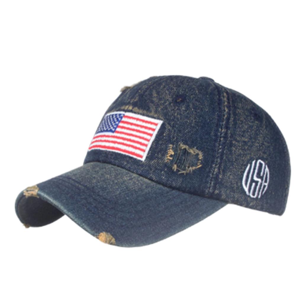 Embroidered American Independence Day Flag Baseball Cap, Unisex Baseball Cap, Patriotic-Themed Sun Hat, Holiday Party Outdoor Casual Hat.