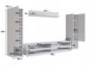 Living Room Hanging Set: Columns, TV Cabinet, Shelf, Wotan/glossy White with LED