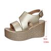 Spring and Summer Footwear Plus Size Sandals Soft-soled Flat-bottomed Round-headed Wedge-heeled Thick-soled Beach Women's Shoes