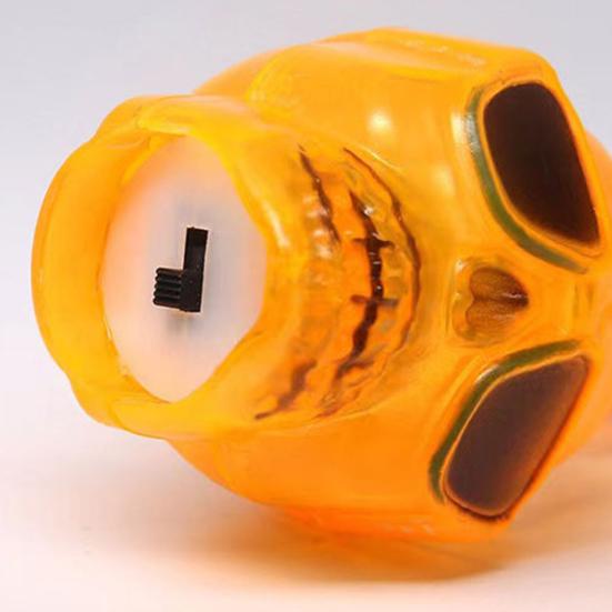 Lâmpada de caveira de Halloween realista sem chama operada por bateria cabeça de esqueleto lâmpada de vela falsa decoração de festa