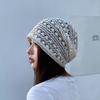 Spring and Summer Breathable Thin Versatile Hollow Knitted Stack Hat Woman