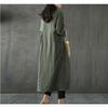 Übergröße Frühling Ethnisch Stil Raglanärmel Baumwolle Leinen Kleid Locker Schlank Eleganter Stil Bequem Leicht Hohe Wiedererkennung