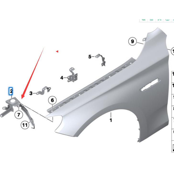 BMW 5 Series GT Front Fender Brackets (Left & Right)