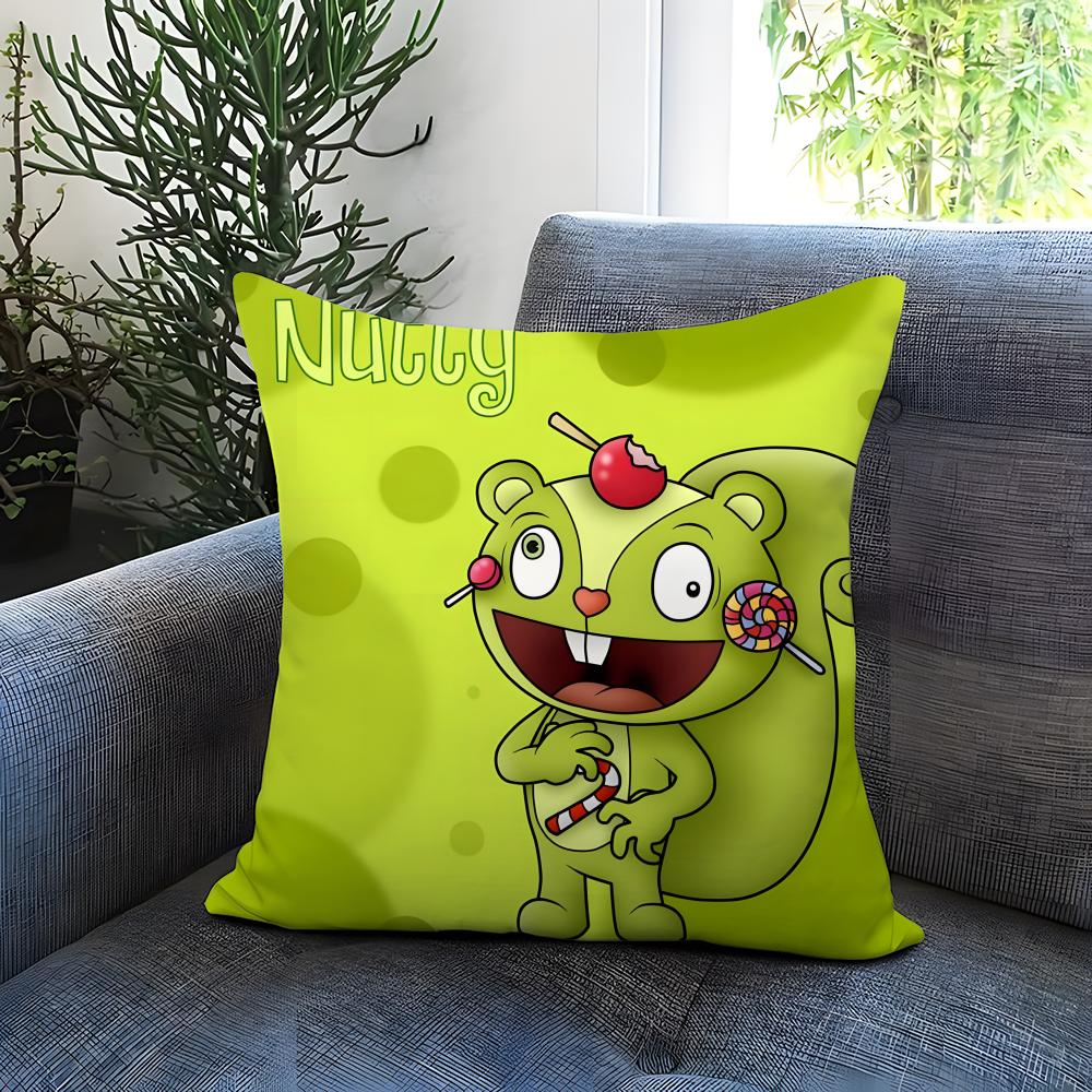 Anime Happy Tree Friends Cushion Cover Comfortable Reversible Pillow Cover Ideal for Car Sofa Bedroom & Beyond