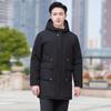 Men's Thickened Black Winter Business Workwear Cotton Jacket