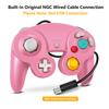 FIOTOK GameCube Controller Classic Wired Controller for Wii and Nintendo Gamecube (Pink & Purple - 2-Pack)