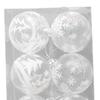 6x Transparent Christmas Balls Easy Installation 2.36 inch Decorative Baubles for Birthday Xmas Tree Wedding Holiday Home