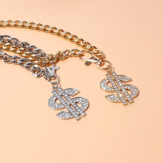 Náhrdelník pro mazlíčky s dolarovým přívěskem Dekorativní límec s řetízkem na krk módních psů proti vyblednutí