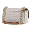 Michael Kors Classic Logo All-over Gold Metal Accessories Coated Canvas Shoulder Bag Women's Ivory