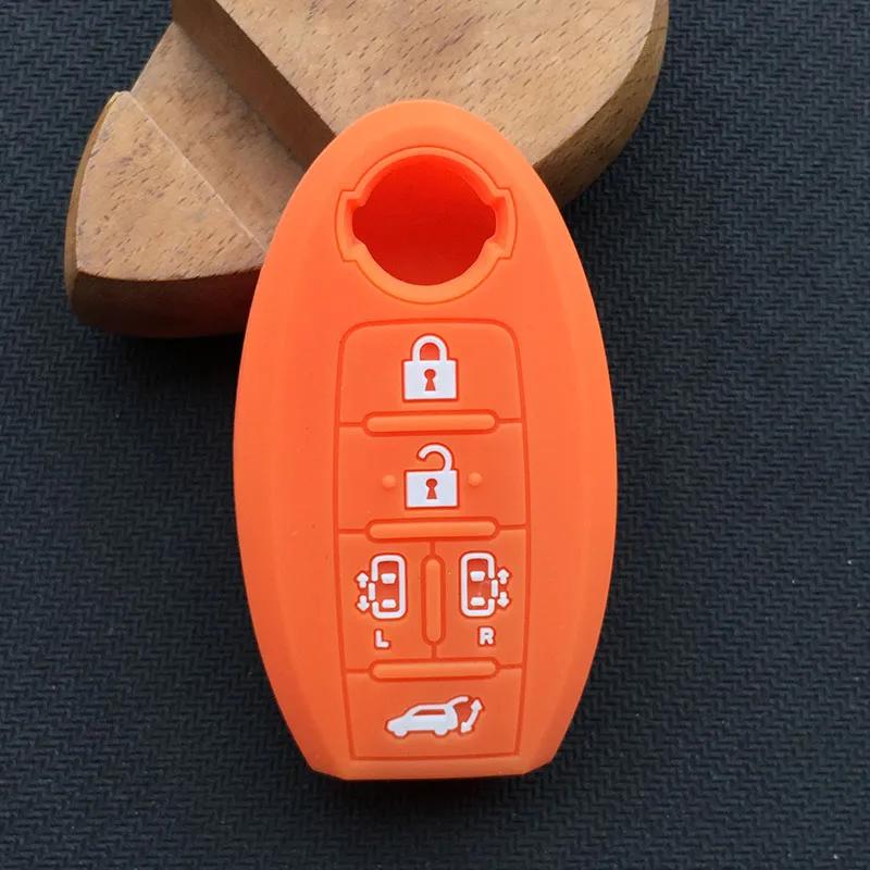 ZAD 5 Buttons Silicone Car Key Case Cover Fob Skin Pocket Protector for Nissan Quest MPV Elgrand Nv200 Evalia Serena Key Holder