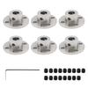 6pcs 8mm Bore Iron Rigid Coupler Sets Guide Shaft Support for DIY RC Model Motors with Hex Wrench Screws
