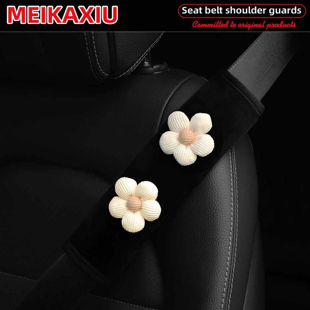 Multi-color flower plush comfortable car shoulder cover seat belt decoration car decoration fashionable business pink women's us