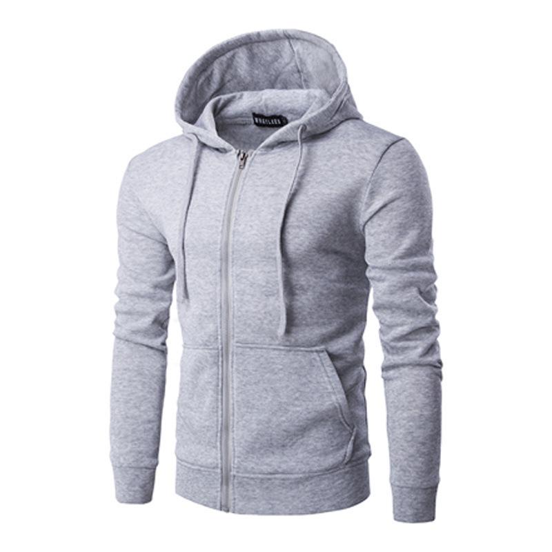 Autumn Men Sweatshirts Long Sleeve Jacket Hoodie Zipper Closure Jacket Male Hoodies Sweatshirt Slim Fit Male Clothing
