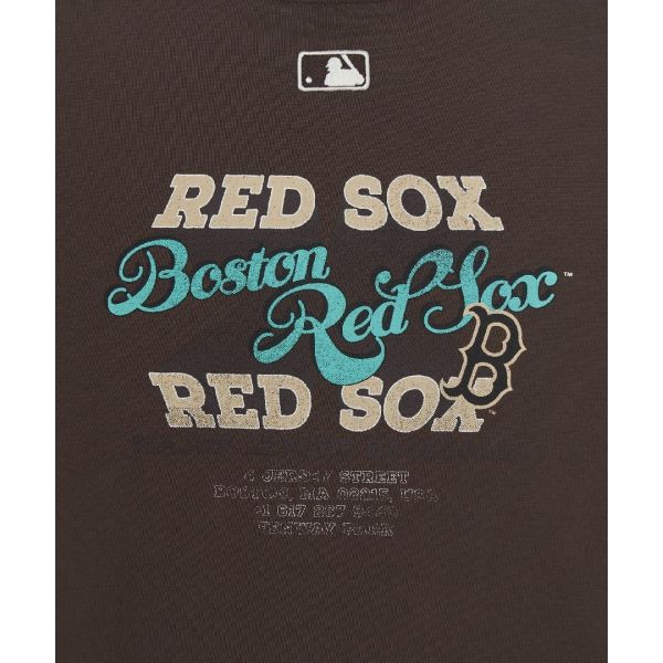 MLB Boston Red Sox Oversized Crew Neck Short Sleeve Letter Print T-Shirt Unisex T-Shirts Brown 3ATSV1663-43BRD