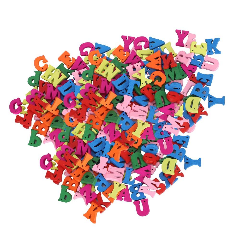 300pcs Mixed Colors Wooden Alphabet Assorted Colored Wooden Craft Letters Wedding Decor