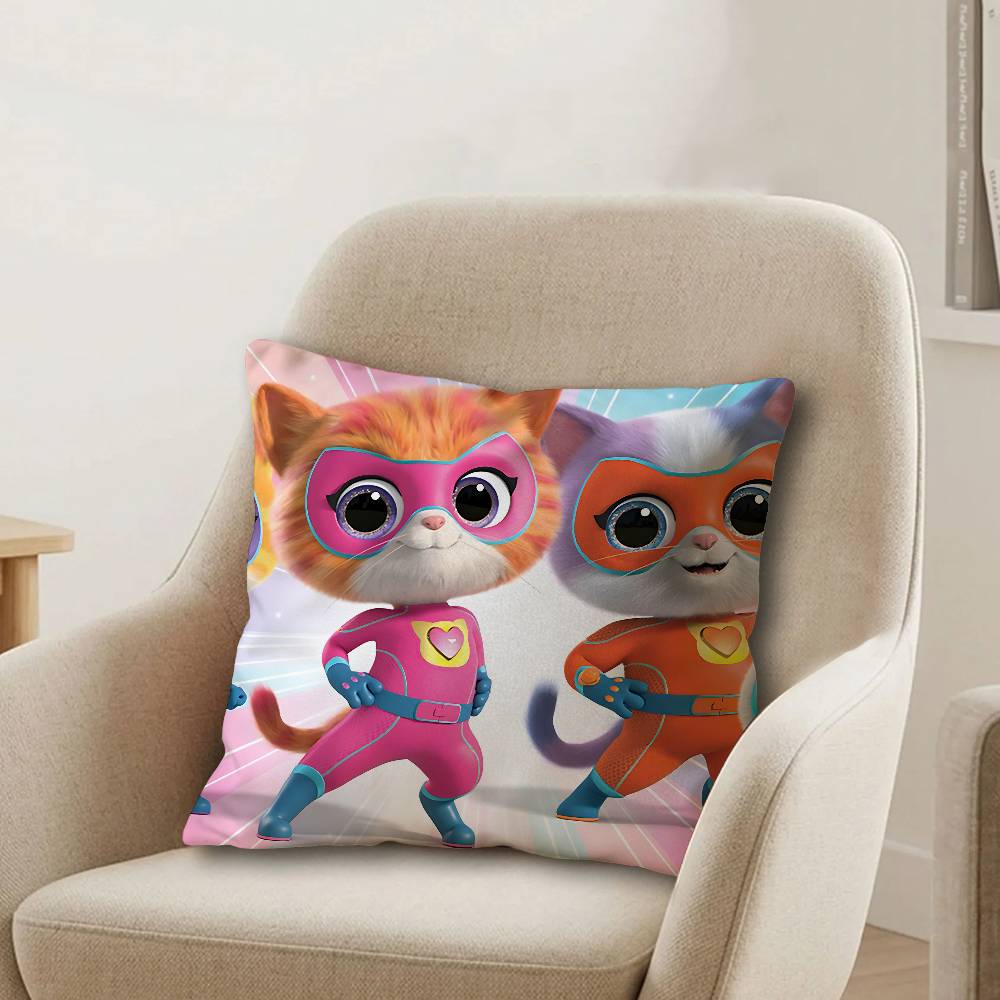 Junior Super Kitties Personalized Pillow Dust Cover Bedroom Kids Party Decoration Pillowcase Birthday Children Gift