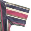 Wrangler 90s Old Striped Pattern Short sleeve shirt 17 Navy Men's Used