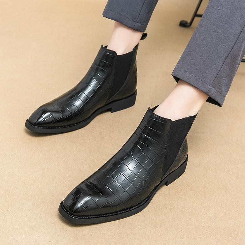 Scarpe da Uomo Motivo Alligatore in Pelle di Qualità Scarpe da Uomo d'Affari Britanniche Antiscivolo in Pelle Morbida Scarpe Eleganti in Pelle Microfibra Taglia 38-46