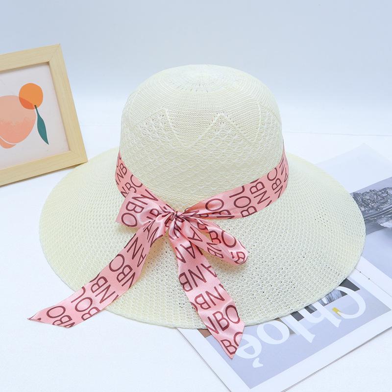 New Straw Hat Women's Outdoor Sunshade Sunscreen Hat Big Brim Trendy Vacation Beach Hat Breathable Cool Hat
