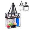Clear Tote Bags Large Capacity Transparent Shoulder Bag with Zipper Flexible Clear Lunch Bag Multipurpose Transparent Totes