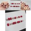 B661-1 Chinese Style Ink Short Stairs New Year Red Gradient Nail Stickers