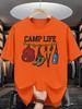 Camp Life Unisexs Crew Neck T Shirt Hiking Backpack Shoes Water Bottle Outdoor Gear Graphic Short Sleeve Casual Street Tops