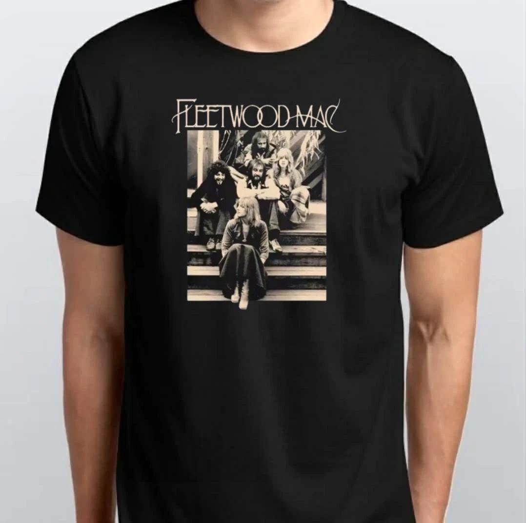 

Fleetwood Mac Stevie Nicks 2025 Графическая Унисекс 100% Хлопок Футболка Мужские Футболки Топ S M L XL XXL 3 4 XL Черный XL