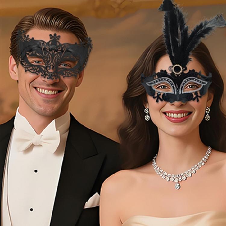 Ensemble Masques de Mascarade Couple Vénitiens Masque de Fête Masque de Costume Masque de Mardi Gras Demi-Masque Masque pour les Yeux pour Femmes Hommes Cadeaux