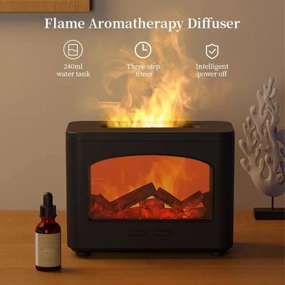 Humidificateur d'air à flamme 2025, diffuseur d'huiles essentielles portable USB de type C avec veilleuse LED colorée