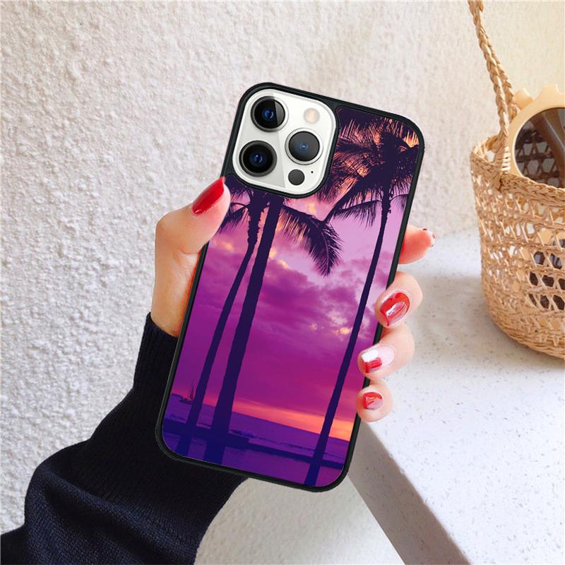 palm trees sky soft Phone Case Cover For iPhone 17 Air 16 15 14 12 13 Pro Max Plus coque Shell Fundas