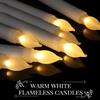 Macarrie 60 Pcs Flameless LED Taper Candle Battery Operated Flickering LED Candle with Warm Light for Church Valentines, Battery Not Included(White