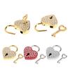 Mini Heart Archaize Padlocks With for Key Metal for Wish Lock Jewelry Box Diamonds Decorative Padlock for Lovers, Girls,