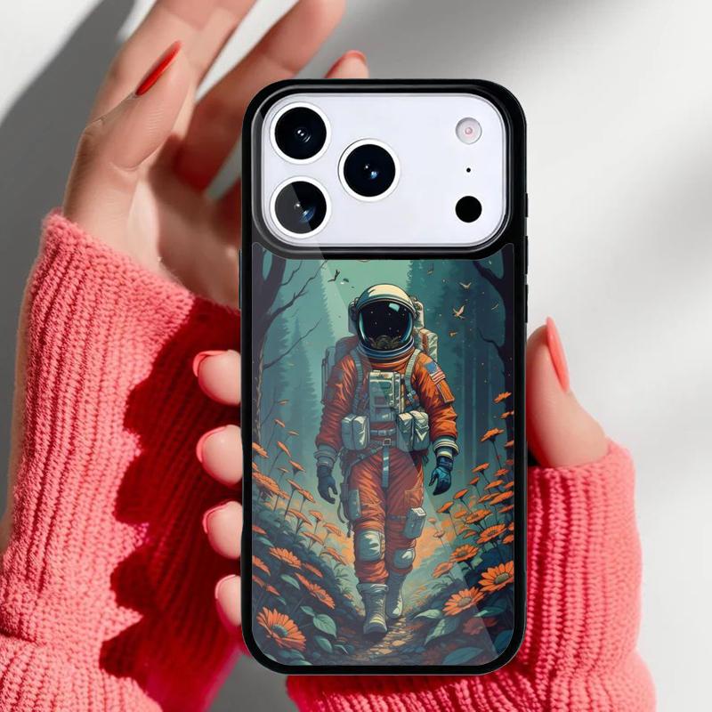 Creative Astronaut Phone Case for iPhone 17 16 15 14 13 Pro Max Back Cover for 12 11 Pro Coque