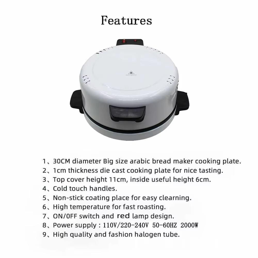 2000W High Power Household Pizza Machine Kitchen Electric Pizza Roaster 220-240V Portable Steak Grill Oven