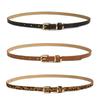 Women's Retro Thin Leopard Print Pin Buckle Belt - Versatile Decorative Fashion Accessory