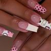 European & American Black and White Stripe Polka Dot False Nails