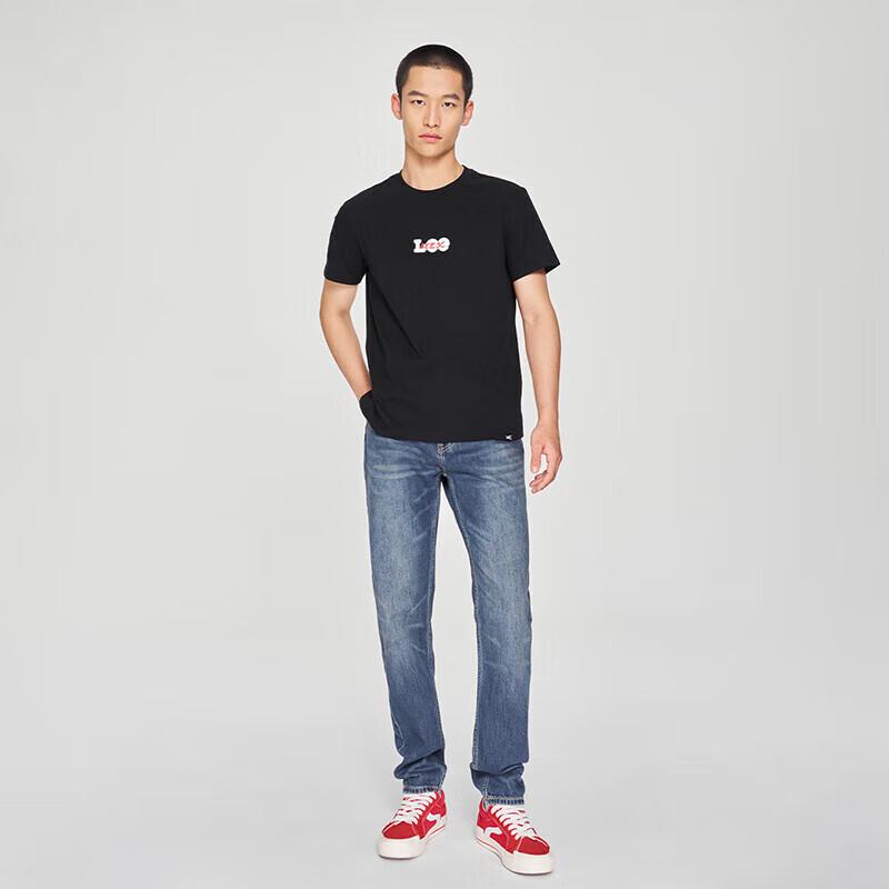 Lee Men's Mid-Waist Tapered Dark Blue Five-Pocket Jeans