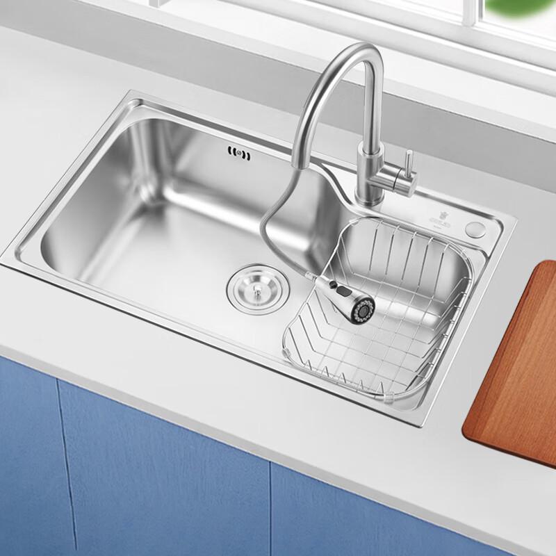 OULIN 304 Stainless Steel Single Bowl Kitchen Sink with Faucet