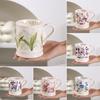 Caneca de Café Cerâmica 380ML Retro Vintage Floral Canecas para Beber Padrão Floral Borboleta Pintado à Mão Xícara de Chá com Alça Presente para Mulheres Meninas