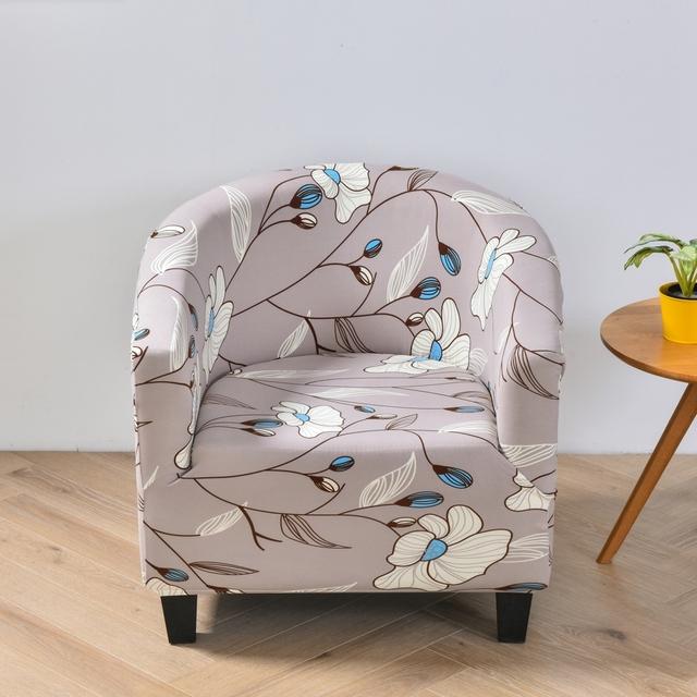Club Chair Cover Stretch Tub Chair Slipcover Printed Sofa Cover Spandex Couch Covers For Living Room Bar Study
