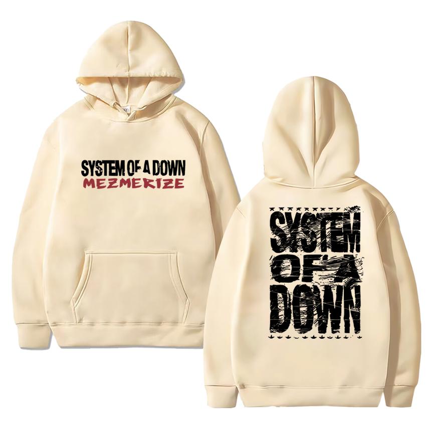 Rock band System of A Down Mezmerize 2025 Album Vintage metal streetwear Unisex hip hop Casual Hoodie Unisex Fleece pullover