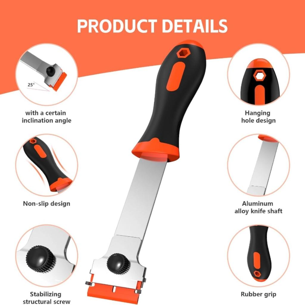 Zestaw 3 skrobaków do ostrzy, zawiera 30 plastikowych i 30 metalowych ostrzy, narzędzie wielofunkcyjne do czyszczenia szkła, płyty grzewczej, usuwania naklejek, farby i gumy