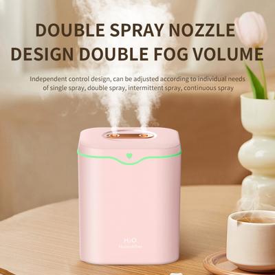 Doppelter Sprüh-USB-Luftbefeuchter 2000ML Großer Wassertank Ätherische Öle Aromatherapie-Maschine Zuhause Büro Luftreinigung